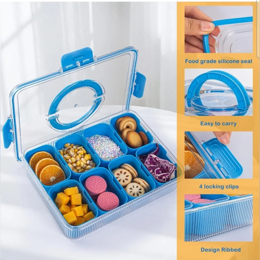 Refresh Blue Snackle Box 6-Compartment Food Container - Picture 8 of 9